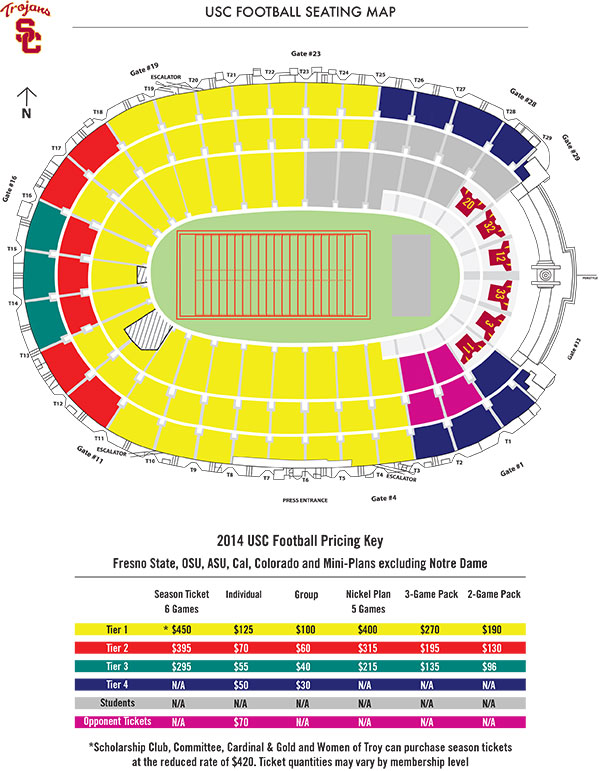 La Coliseum Usc Football Seating Chart